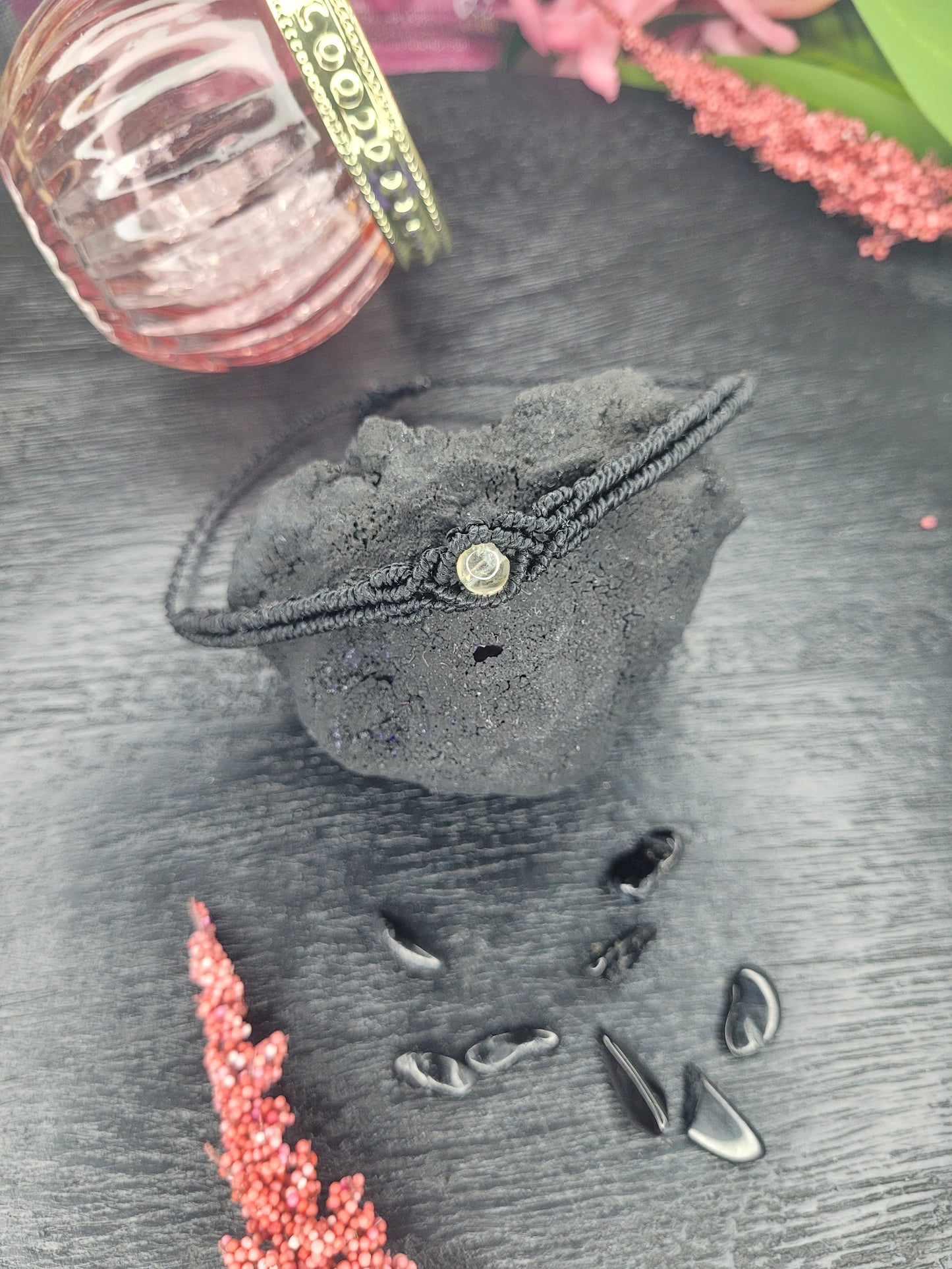 Makramee-Armband „Sonnenkraft“ – Citrin im Surferstyle