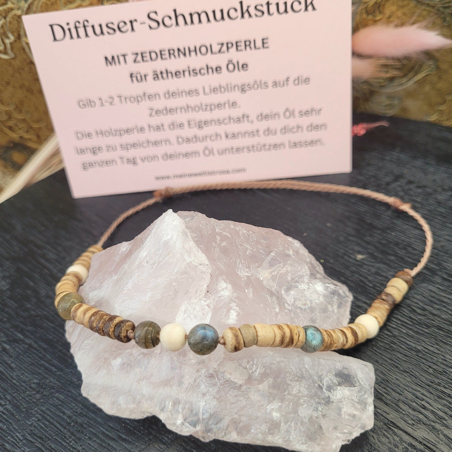 GESTALTE DEIN UNIKAT -Body Diffuser Fußband oder Armband mit Kokos und Zedernholzperlen