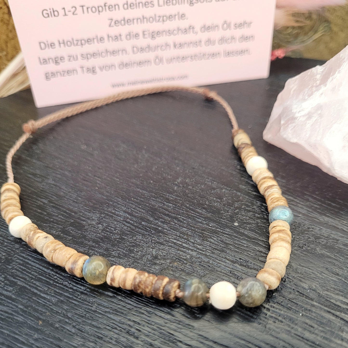GESTALTE DEIN UNIKAT -Body Diffuser Fußband oder Armband mit Kokos und Zedernholzperlen