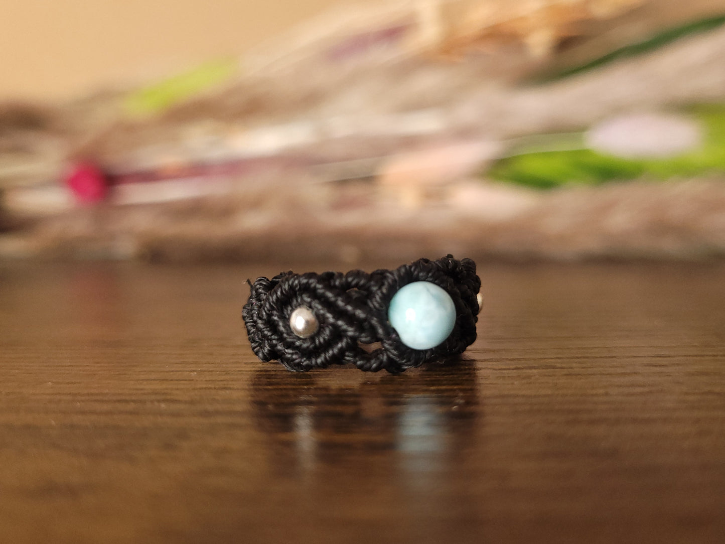 GESTALTE DEIN UNIKAT - Magie des Meeres - Larimar Makramee Ring