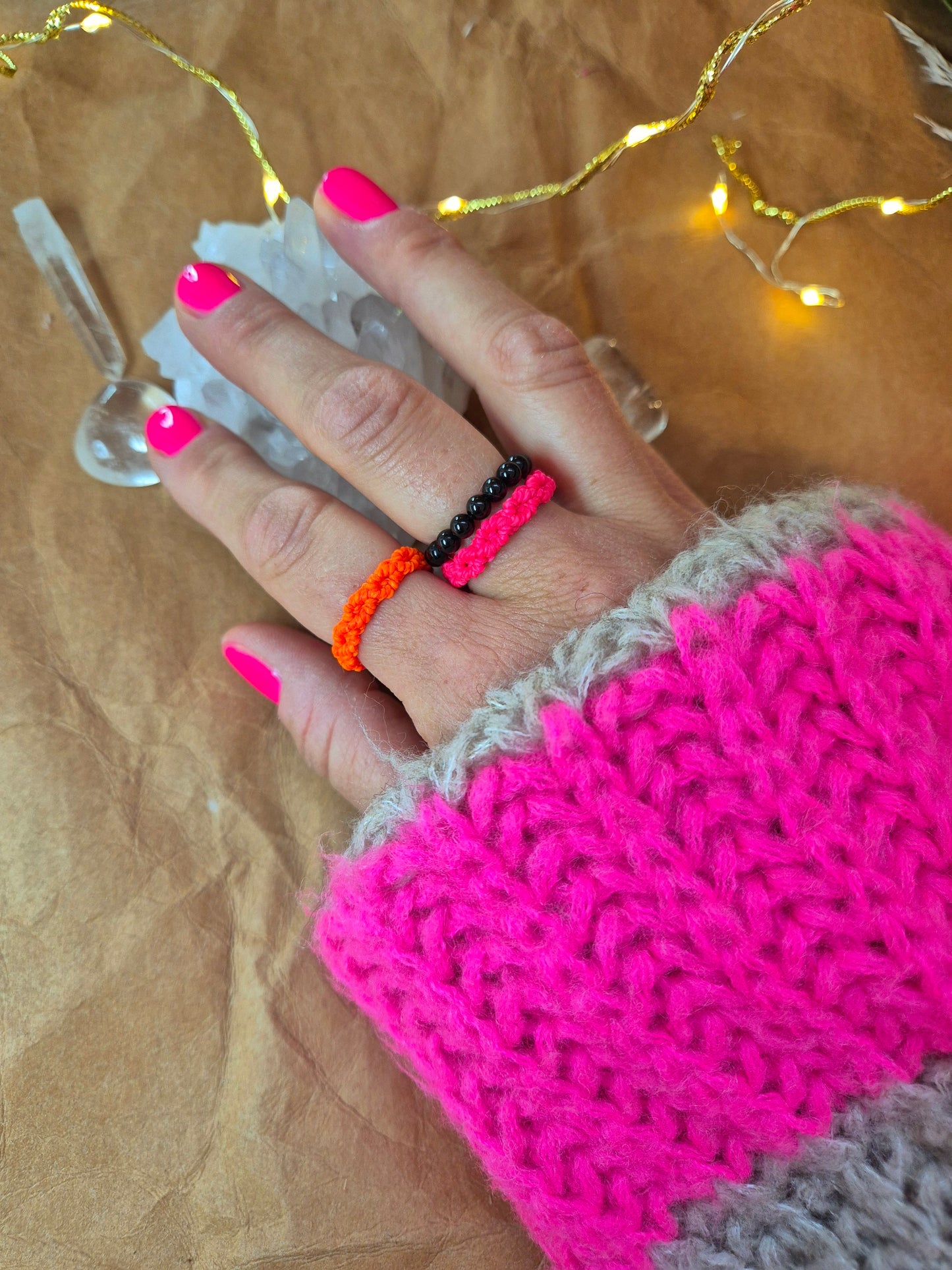GESTALTE DEIN UNIKAT CRYSTAL WAVES - Makramee-Ringe