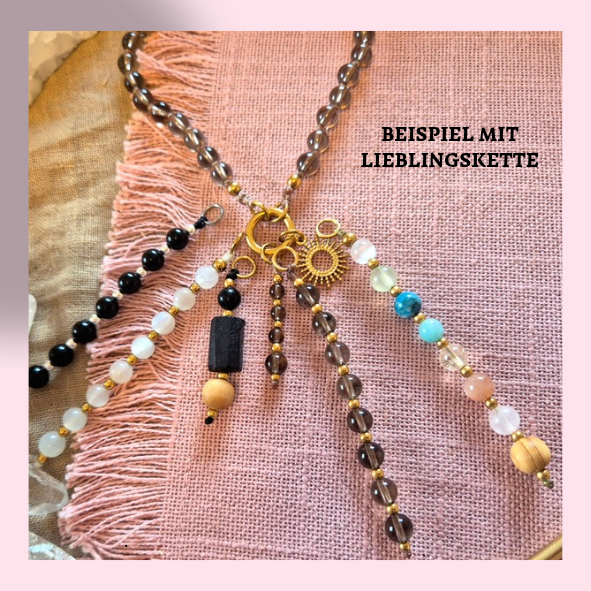 ROSENQUARZ Mix& Match Lieblings-Kette -Die wandelbare Mix & Match Kette mit Wechselkarabiner und austauschbaren Charms