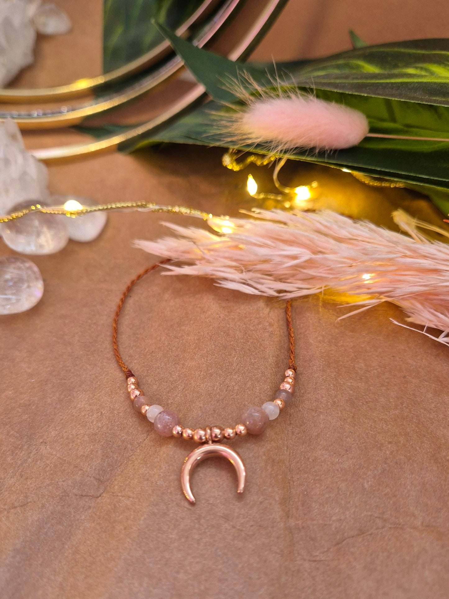 LUNARA Mondsteinkette – Schmuck mit Mondenergie und Intuition Rosègold|Caramel