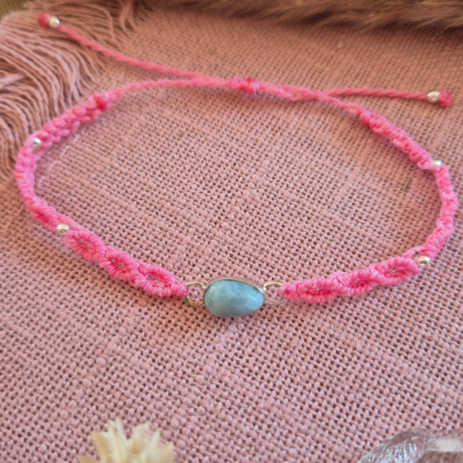 Larimar Makrameearmband