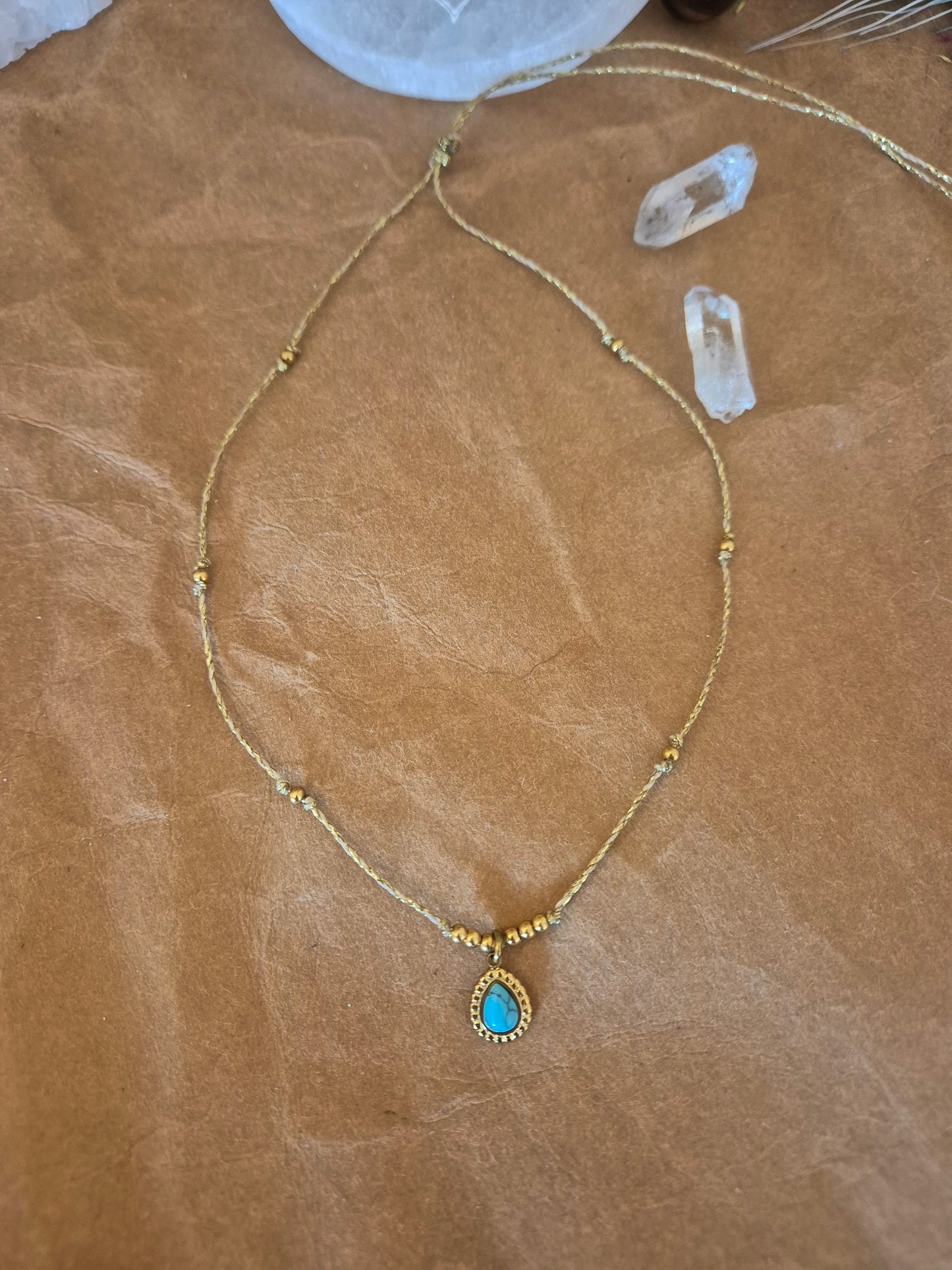 Kette "Alma" Türkis Gold/Silber