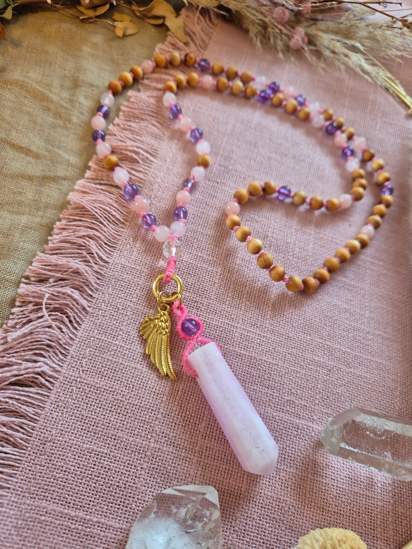 Mala FEE - MITTEL mit sehr seltener Pink Arragonit Spitze
