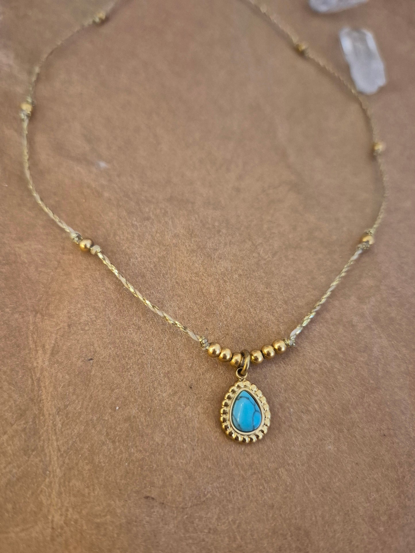 Kette "Alma" Türkis Gold/Silber