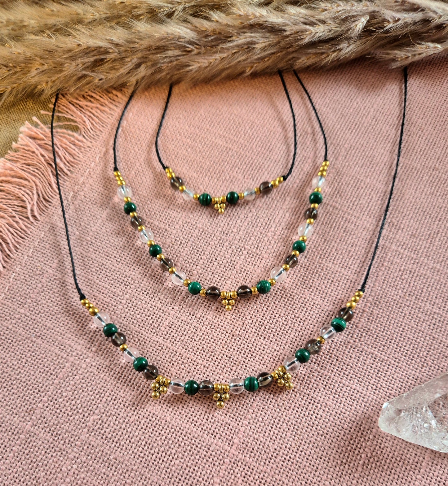 TRILOGIE DER BALANCE - KETTE/ARMBAND/OHRRINGE Gold