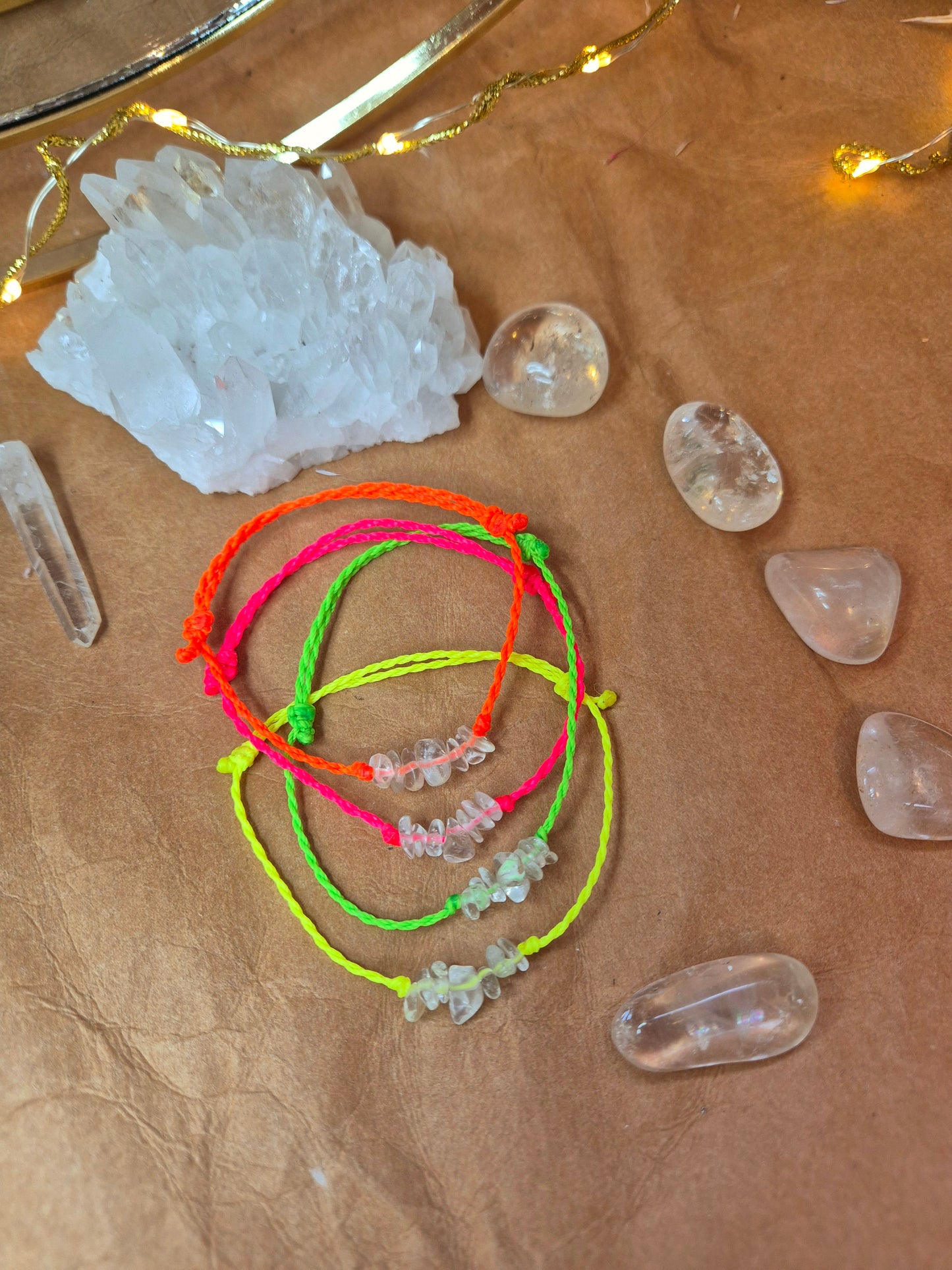 🚚 CRYSTAL WAVES - Fußkettchen mit Bergkristall-Splittern