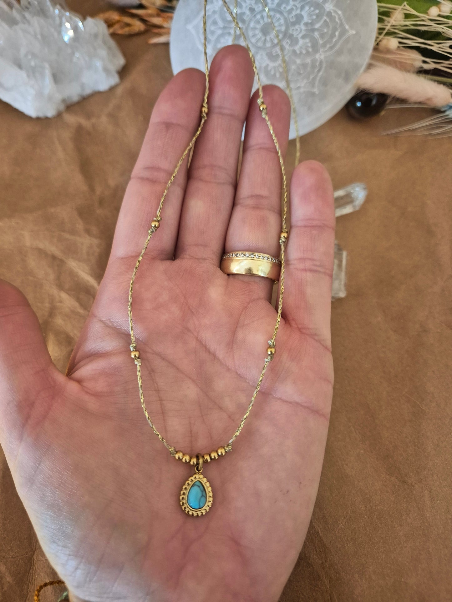 Kette "Alma" Türkis Gold/Silber