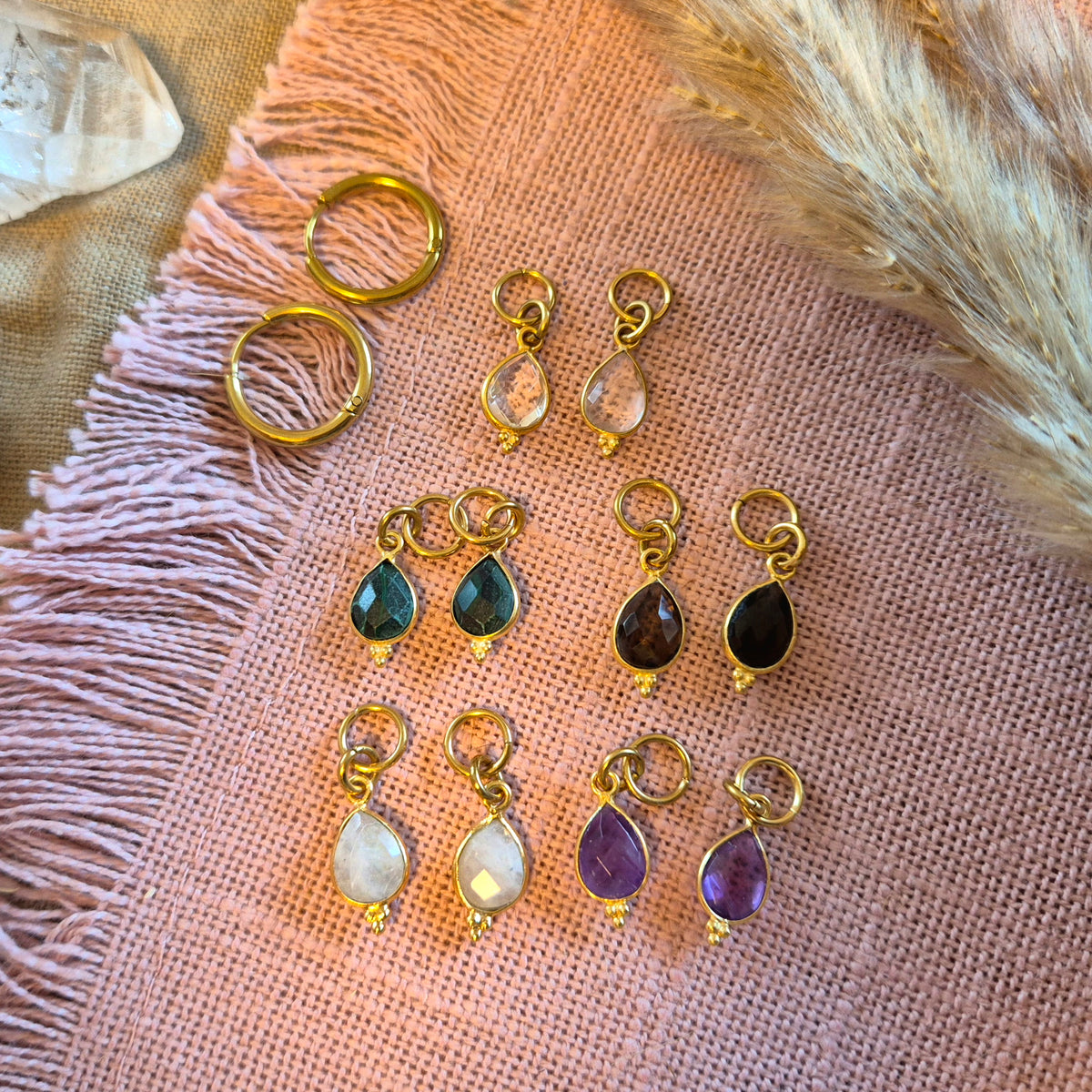 MIX&MATCH Creolen EDELSTEIN- Wechselcharms – gestalte deinen Look immer wieder neu