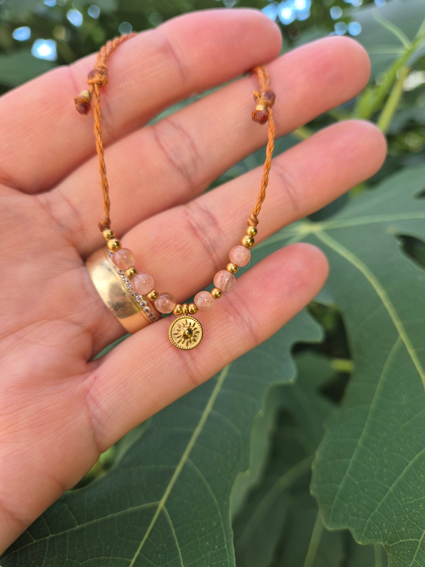 Meereszauber inspiriert von Kroatien - Armband "Sonne" Gold