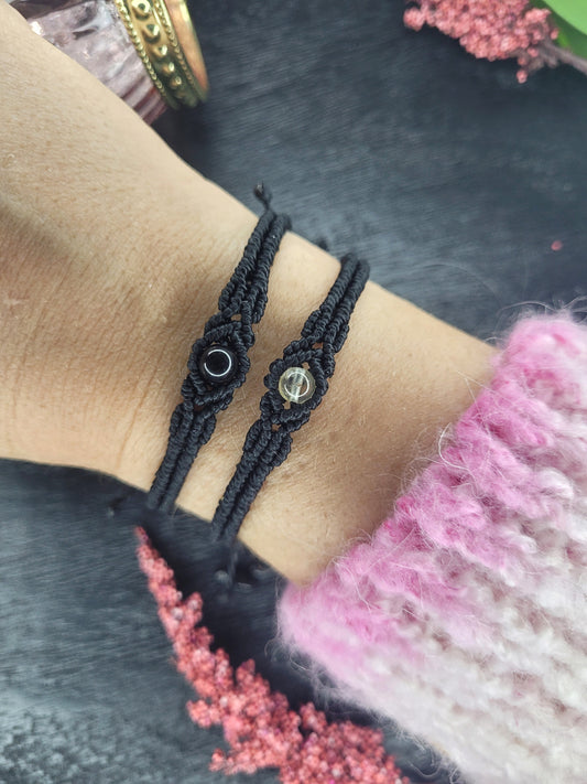 Makramee-Armband „Sonnenkraft“ – Citrin im Surferstyle