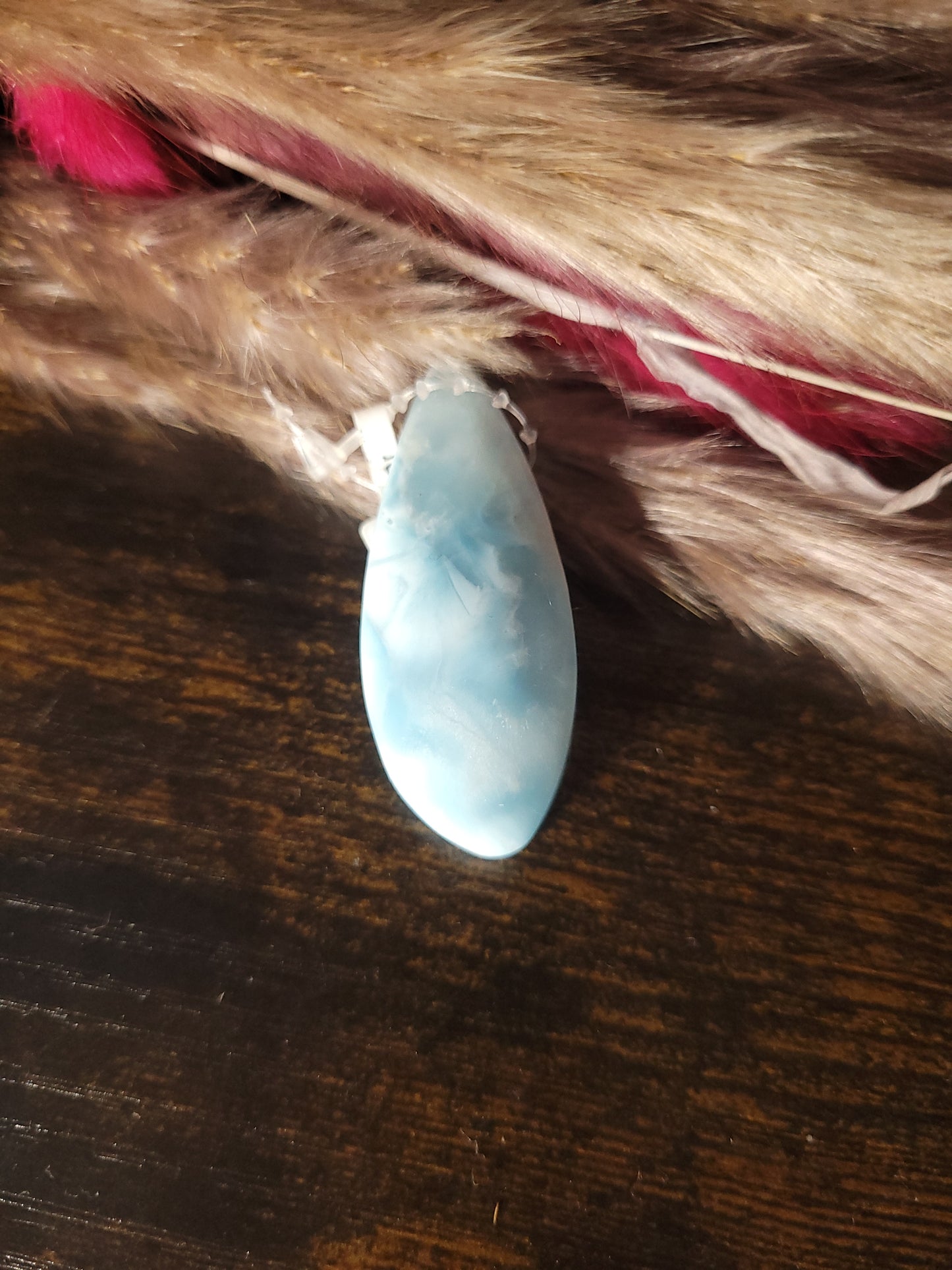 Larimar Edelsteinanhänger/gebohrter Cabochon LM7