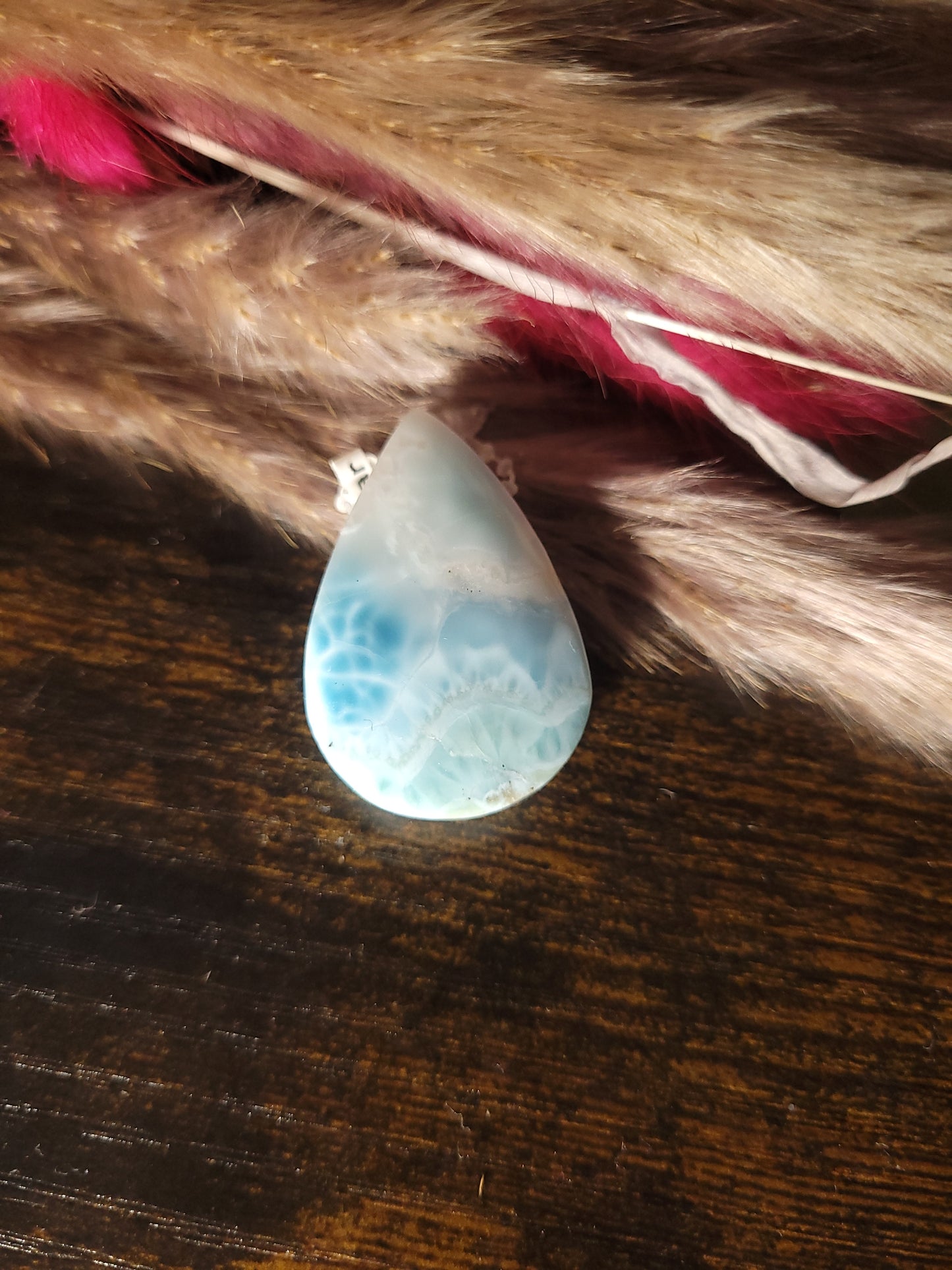 Larimar Edelsteinanhänger/gebohrter Cabochon LM1