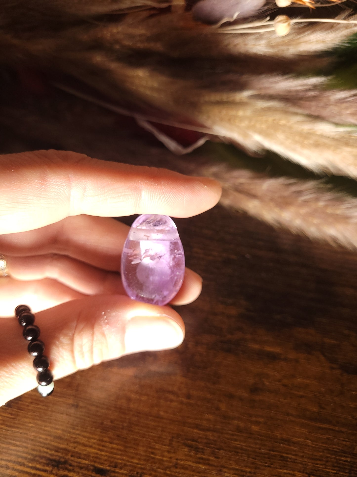 Edelsteinanhänger / Trommelstein gebohrt Amethyst