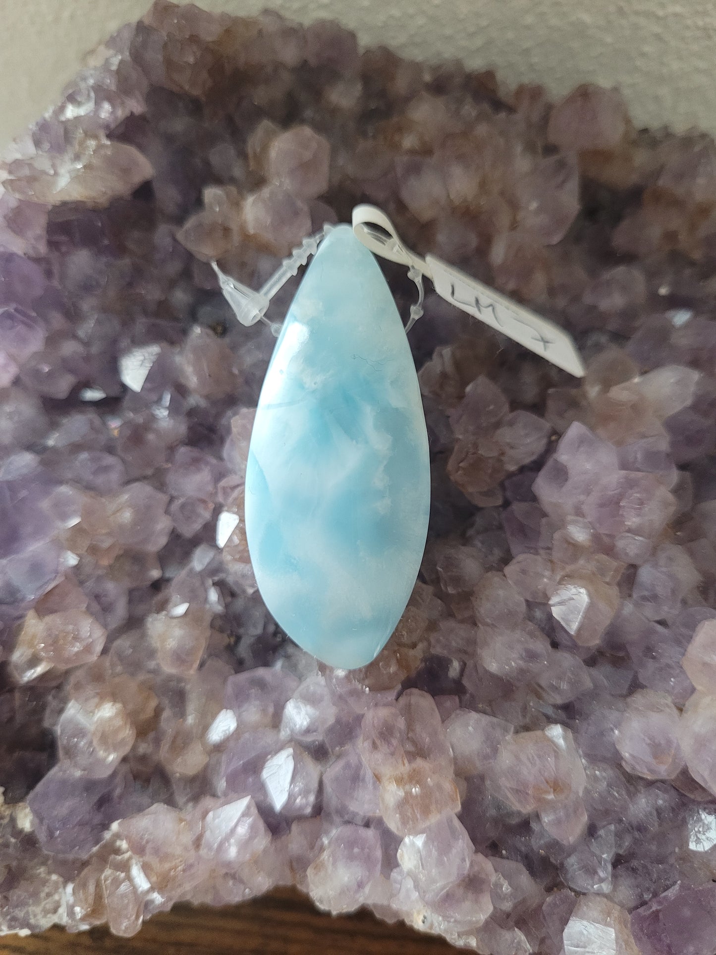 Larimar Edelsteinanhänger/gebohrter Cabochon LM7