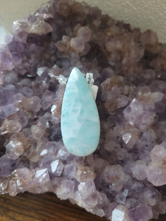 Larimar Edelsteinanhänger/gebohrter Cabochon LM10