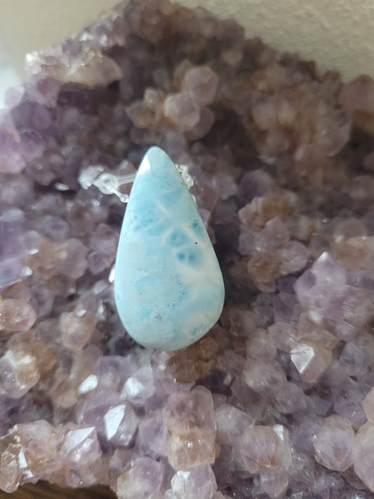 Larimar Edelsteinanhänger/gebohrter Cabochon LM4