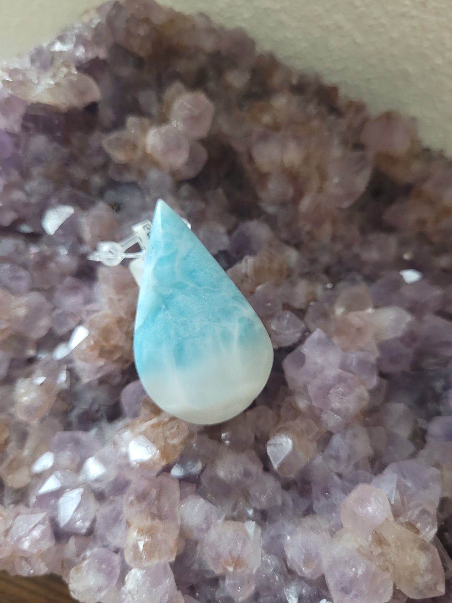 Larimar Edelsteinanhänger/gebohrter Cabochon LM3