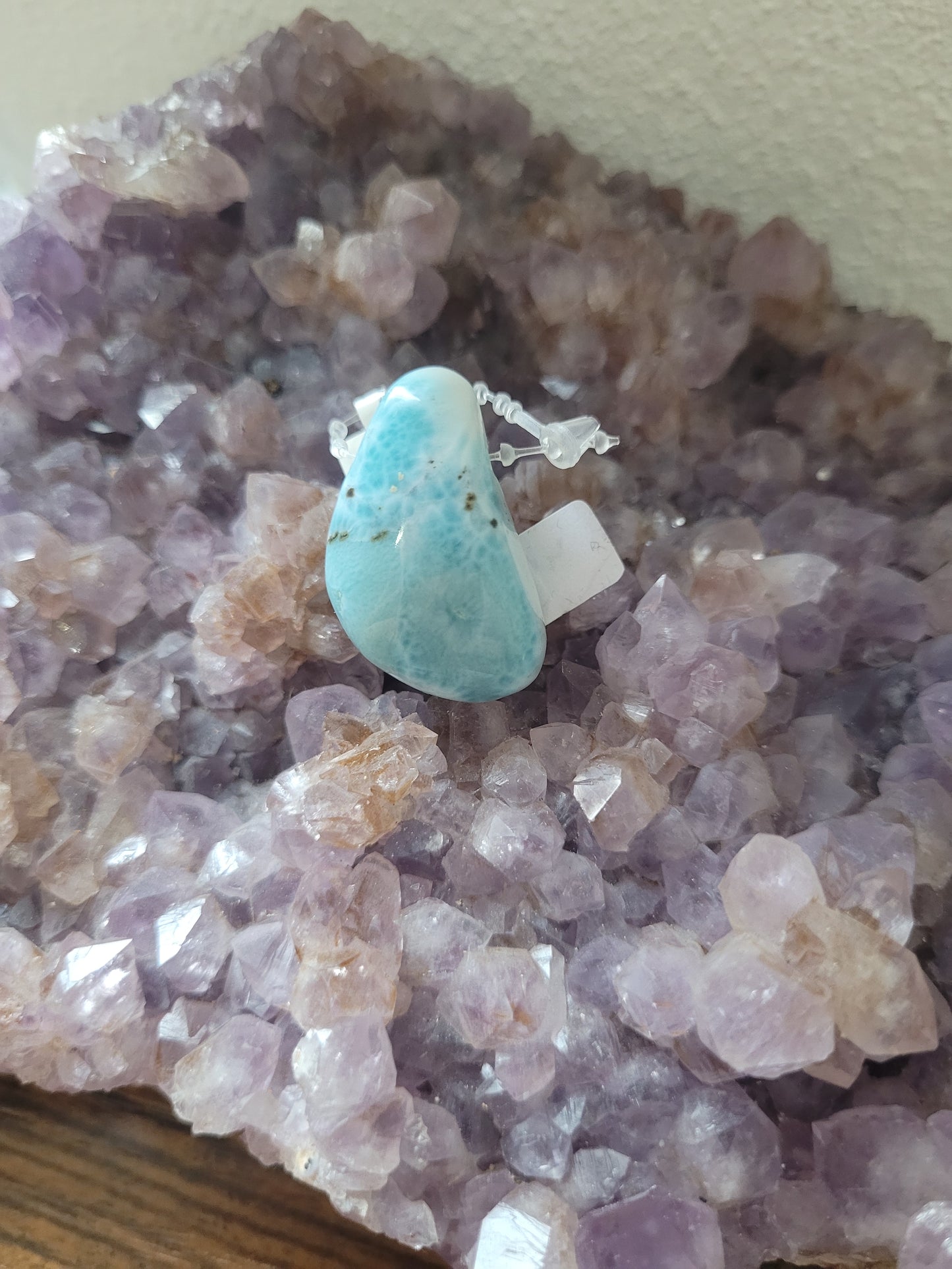 Larimar Edelsteinanhänger/ Freeform gebohrt LM6