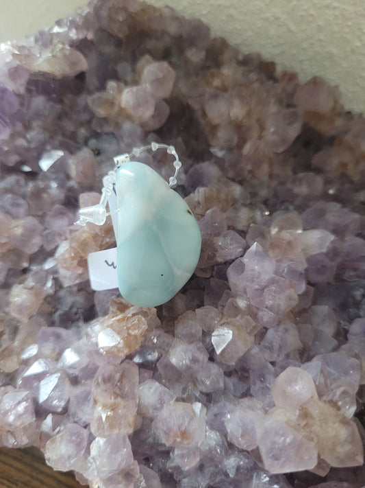 Larimar Edelsteinanhänger/ Freeform gebohrt LM6