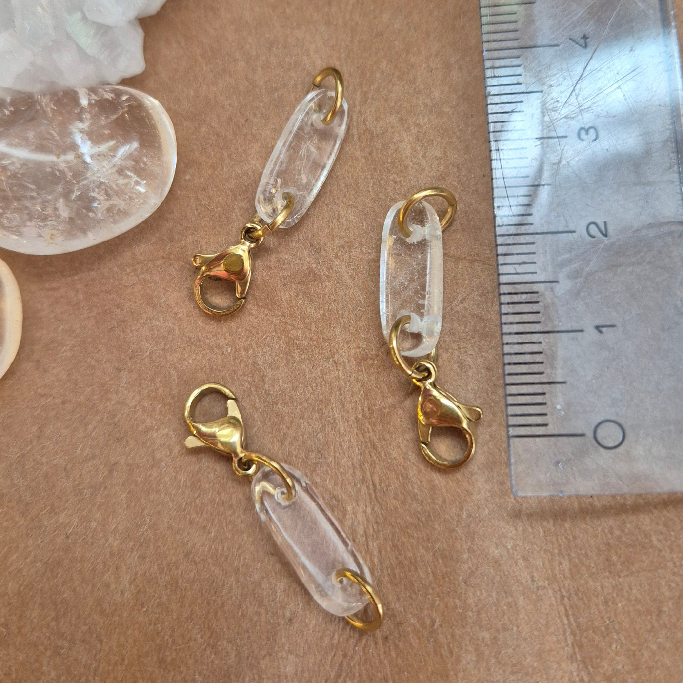 Kettenunterbrecher aus Bergkristall – GOLD - SILBER - ROSÉGOLD - GOLDFILLED