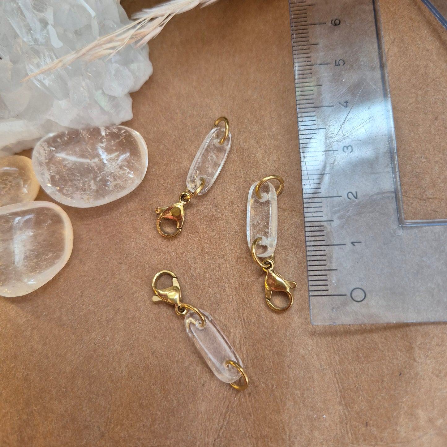 Kettenunterbrecher aus Bergkristall – GOLD - SILBER - ROSÉGOLD - GOLDFILLED