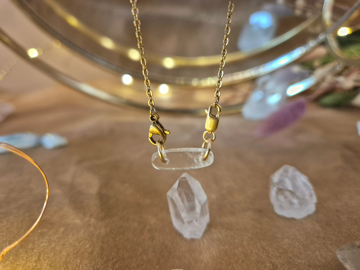 Kettenunterbrecher aus Bergkristall – GOLD - SILBER - ROSÉGOLD - GOLDFILLED
