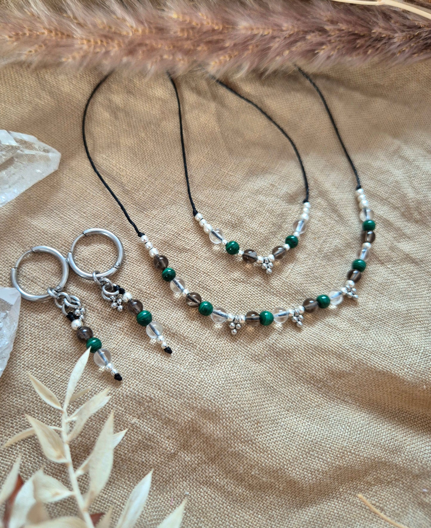 TRILOGIE DER BALANCE - KETTE/ARMBAND/OHRRINGE Silber