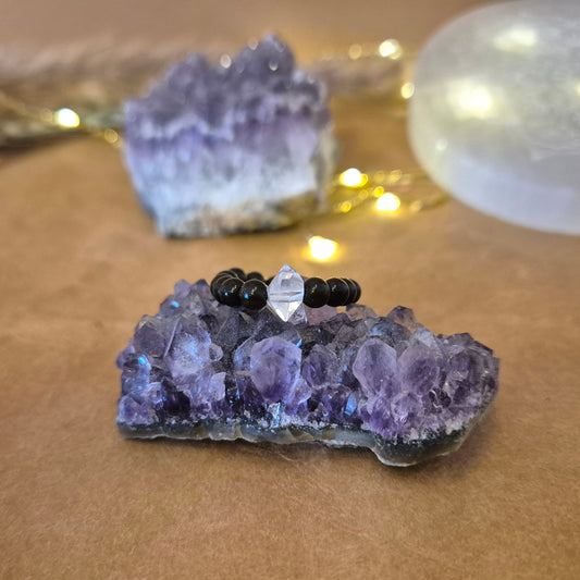 LUMANI Ring Onyx Herkimer Diamant 20% ab 3Stück