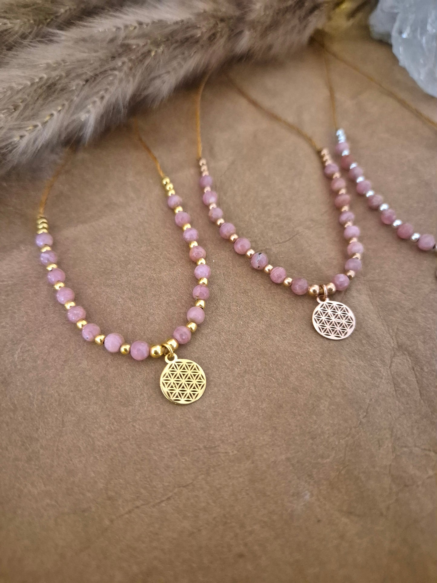Vivara Lebensblume Kette/Armband Rhodochrosit
