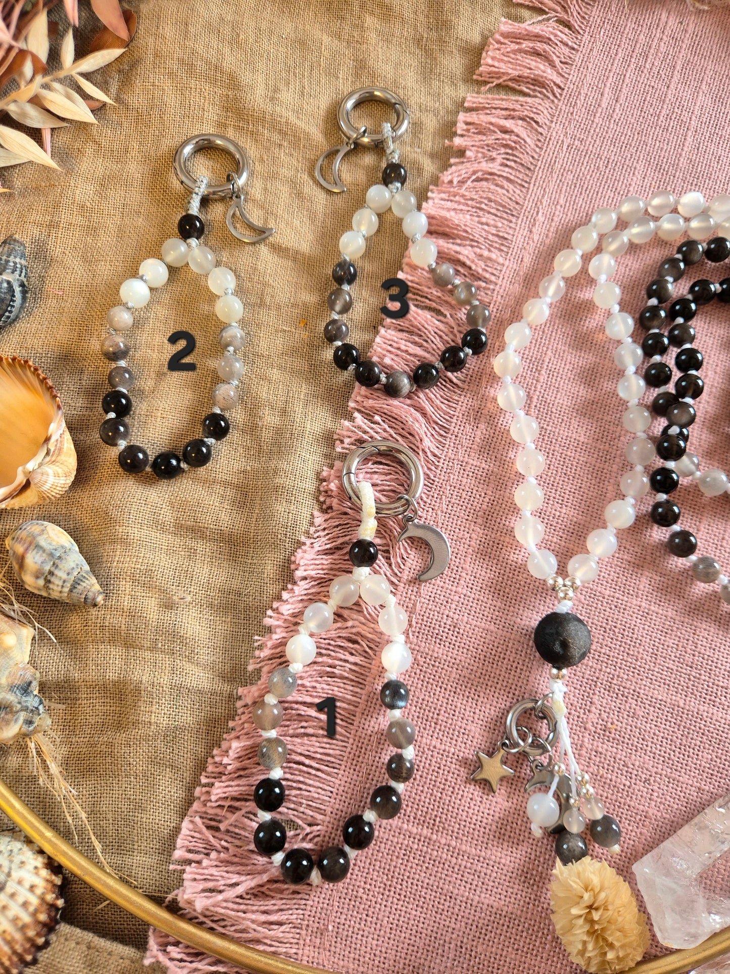 Micro-Mala – dein Mini-Ritual für Achtsamkeit mit Edelstein/Zedernholz MIX&MATCH !!!GRATIS CHARM SOLANGE DER VORRAT REICHT!!!