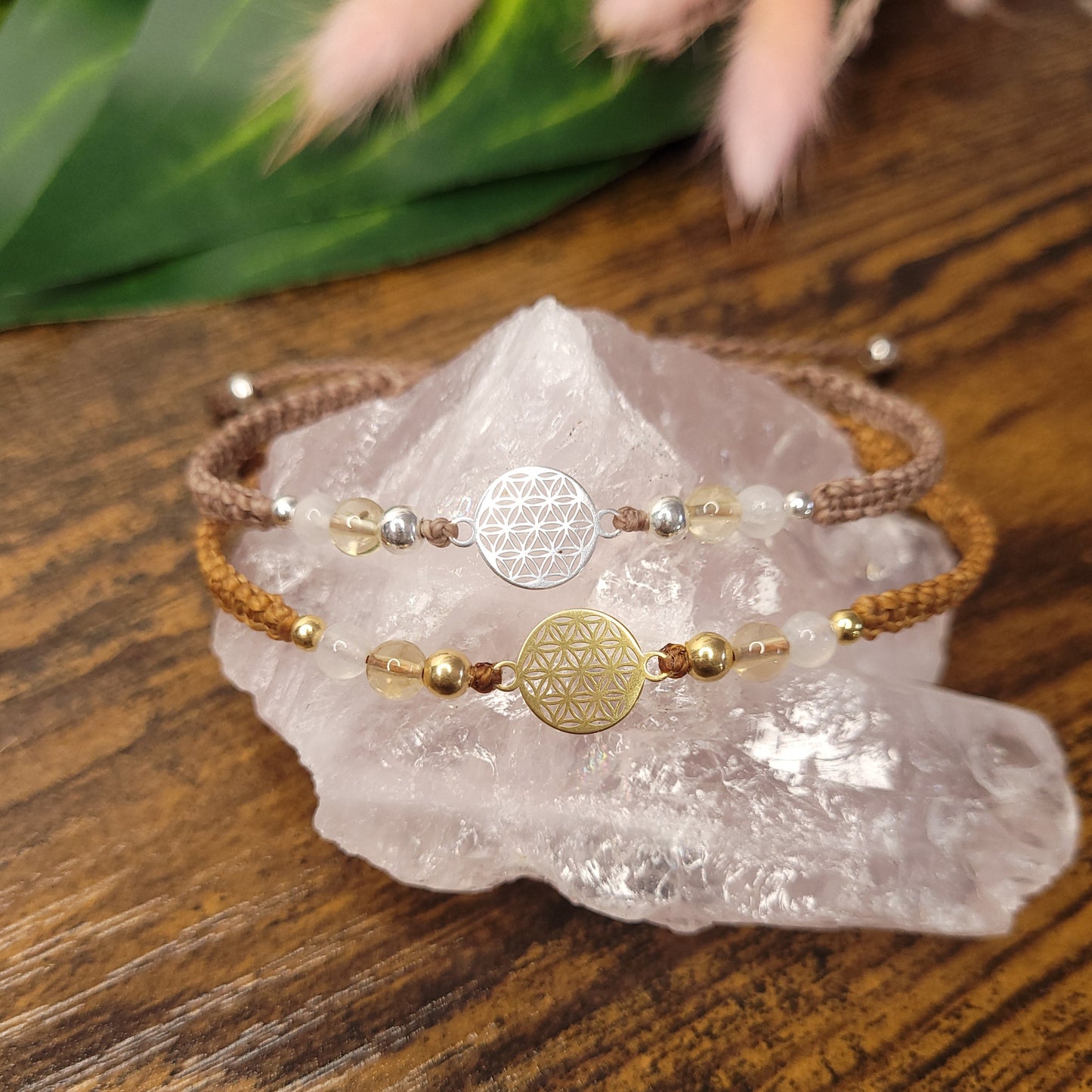 Freundschaftsarmband / Partnerarmband "Lebensblume" personalisierbar