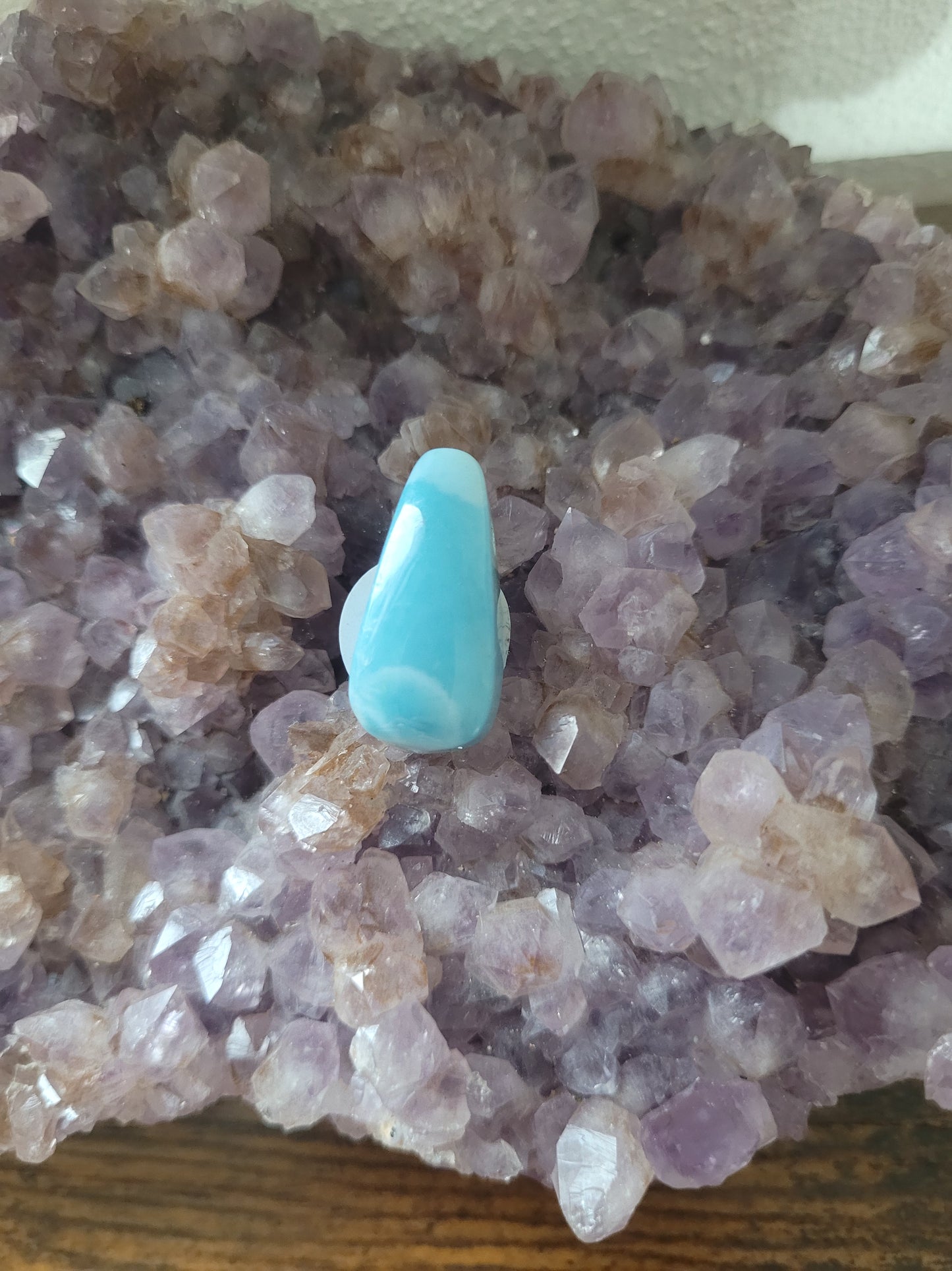 Edelsteinanhänger/ Cabochon gebohrt Larimar