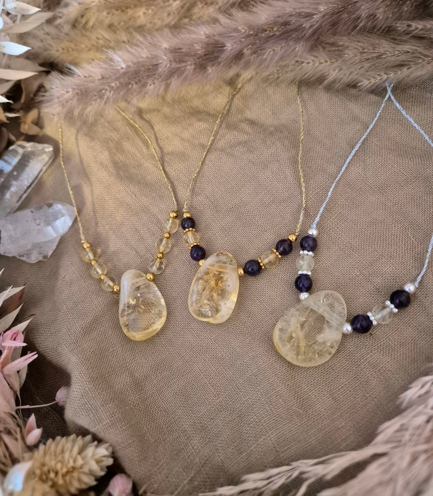 🚚Strahle wie du bist Kette Citrin&Amethyst