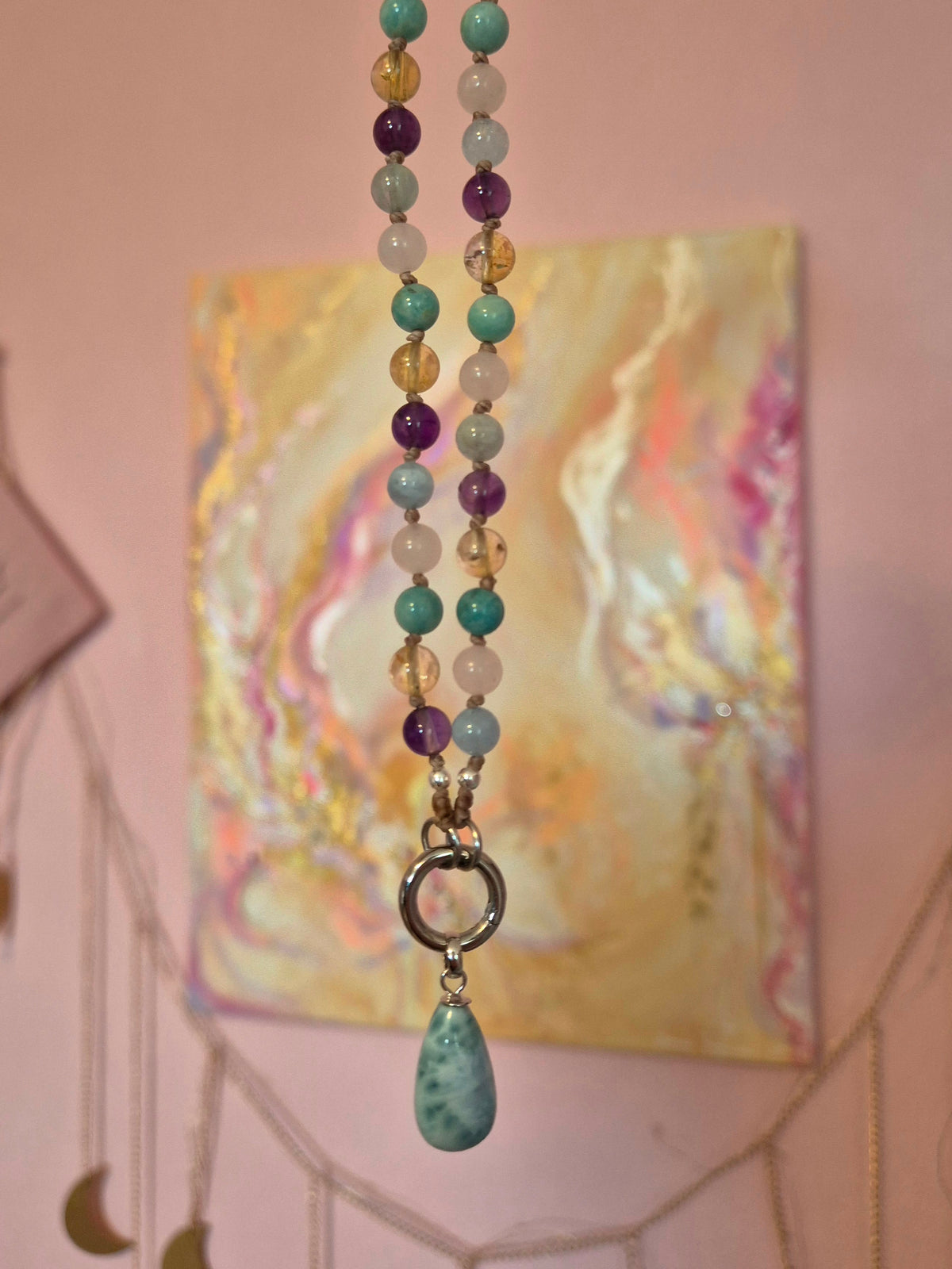 SPECIAL EDITION - KRAFTVOLLER NEUSTART mit Larimar- Mix & Match Lieblings-Kette -Die wandelbare Mix & Match Kette mit Wechselkarabiner und austauschbaren Charms.