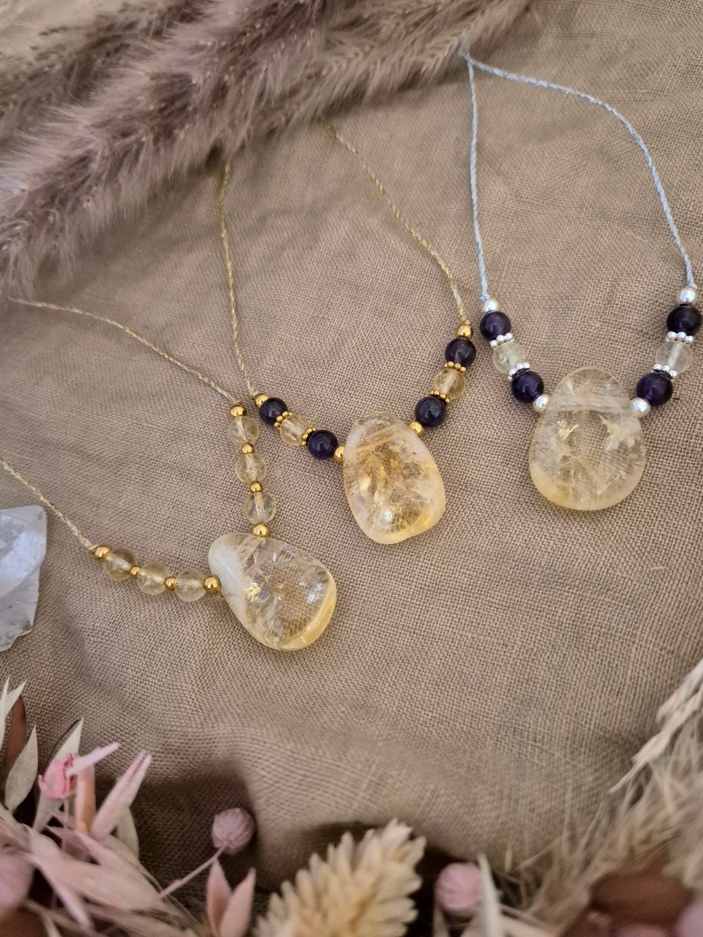 🚚Strahle wie du bist Kette Citrin&Amethyst