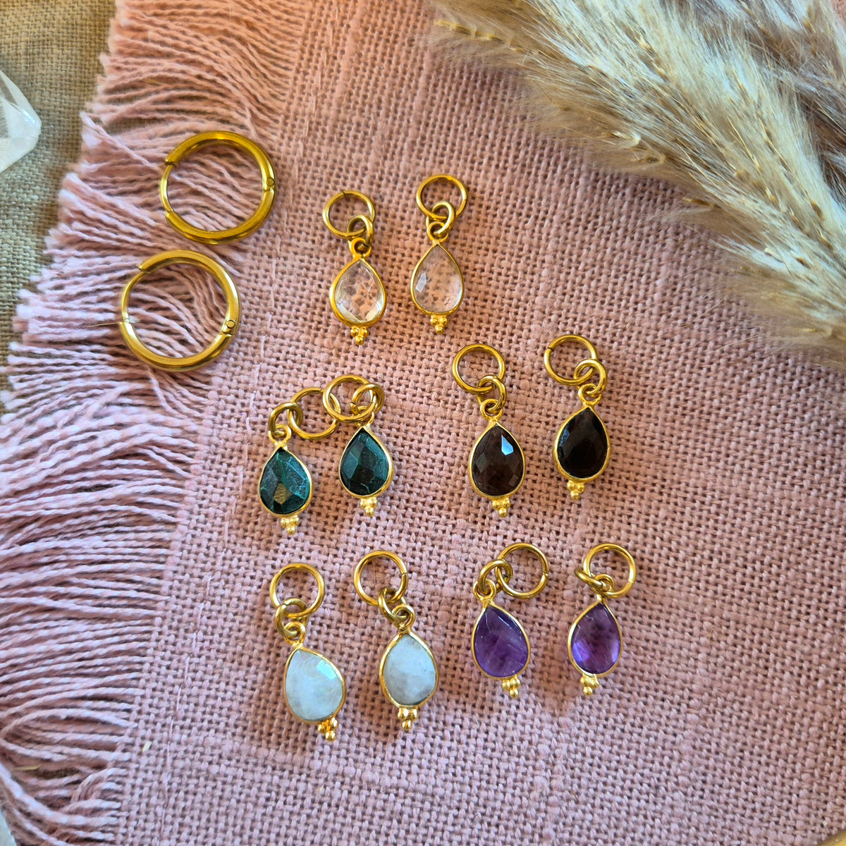 MIX&MATCH Creolen EDELSTEIN- Wechselcharms – gestalte deinen Look immer wieder neu