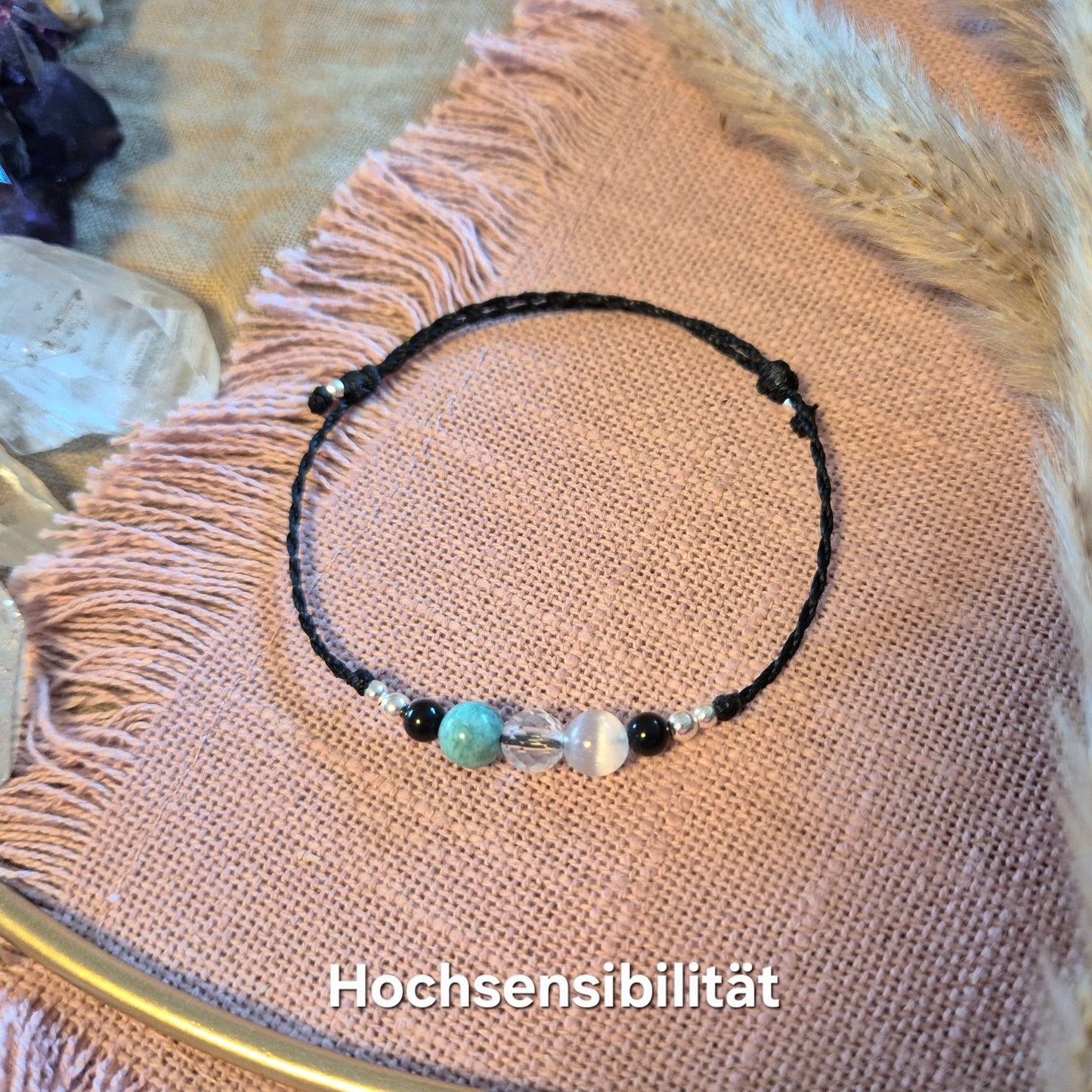 Dein individuelles Lebensbegleiter-Herzstück – Dein persönliches Armband/Fußband mit Bergkristall oder als Duftarmband - mit RosaFlex-Verschluss 20% AUF DAS ZWEITE