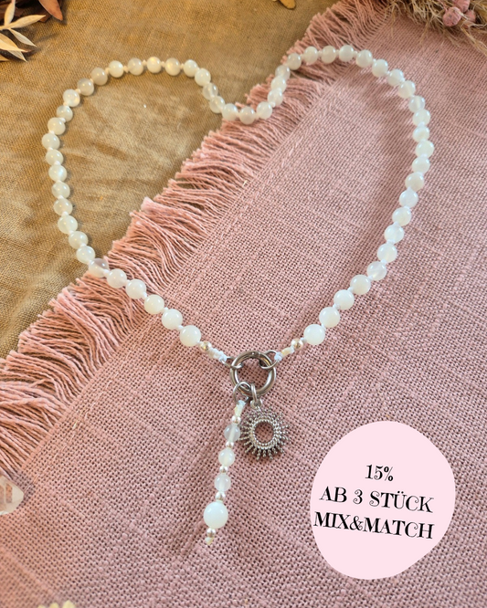 MONDSTEIN Mix& Match Lieblings-Kette -Die wandelbare Mix & Match Kette mit Wechselkarabiner und austauschbaren Charms