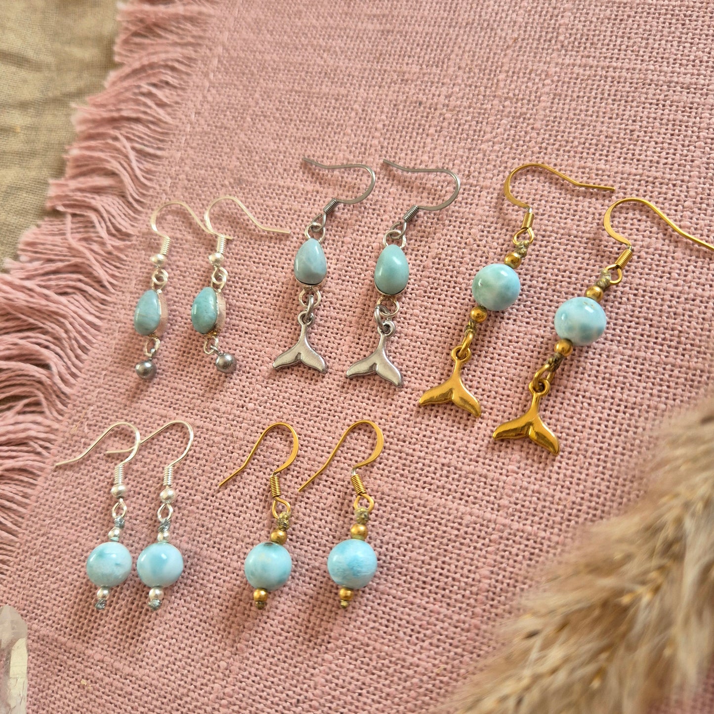 LARIMAR Ohrringe an Ohrhaken