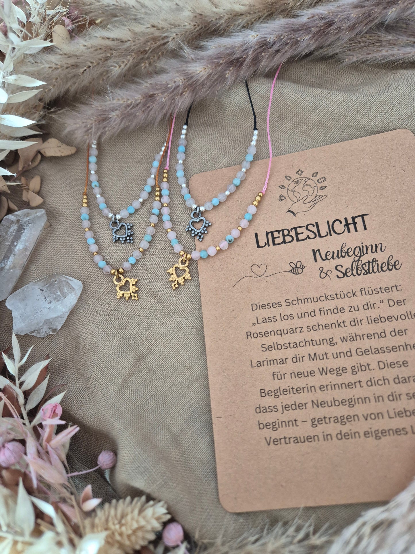 LIEBESLICHT – Dein Begleiter für Selbstliebe & Neuanfang Kette/Ohrringe