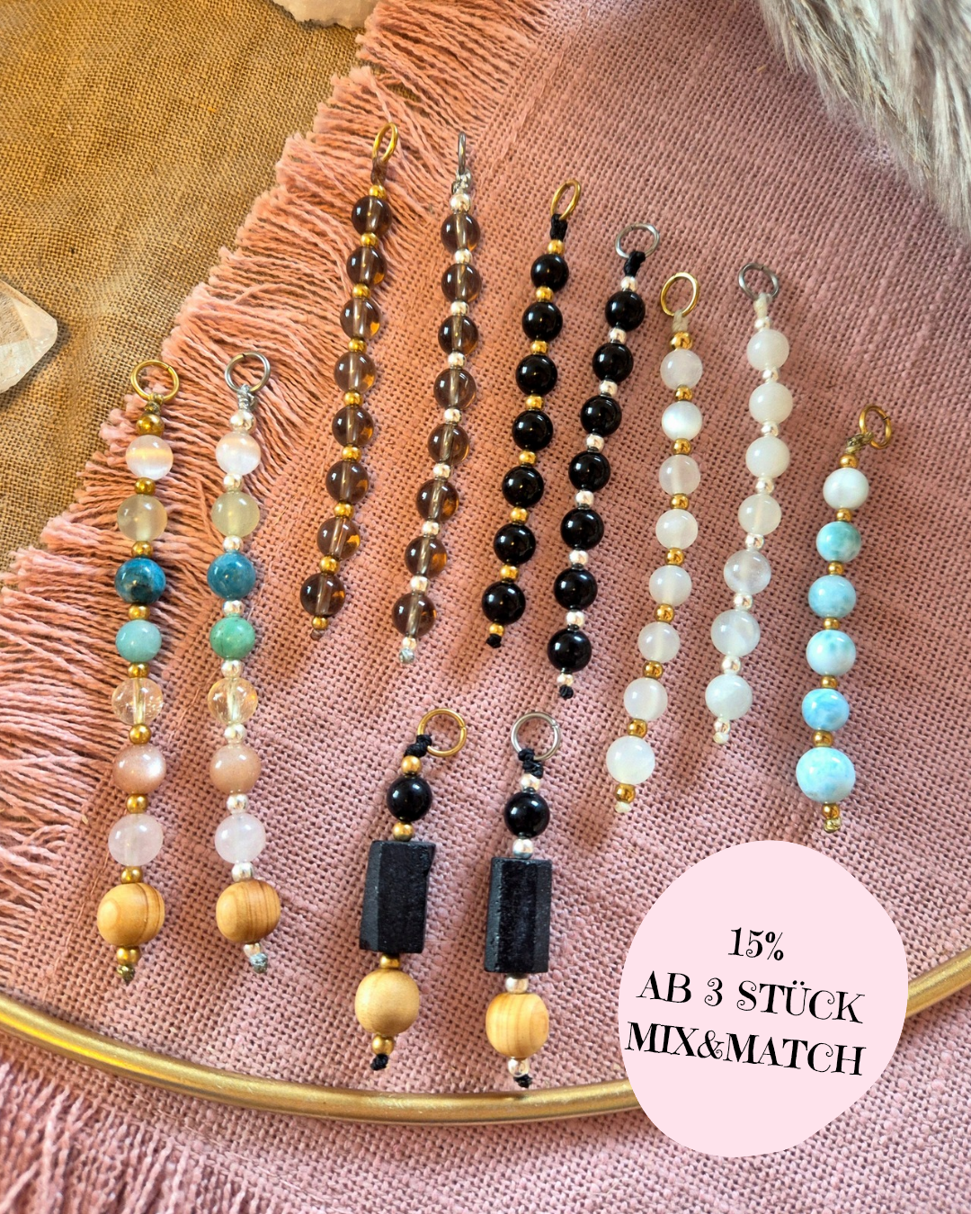 MIX&MATCH Perlen-Charms für Mala-Ketten & Ketten mit Wechselkarabiner