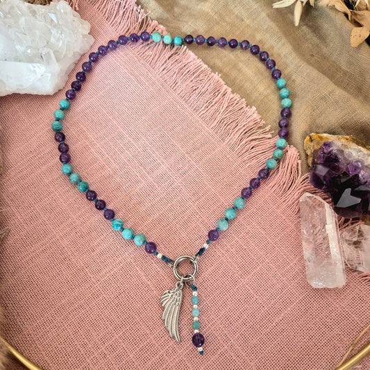 SPECIAL EDITION Fee Amethyst, Amazonit | Mix& Match Lieblings-Kette -Die wandelbare Mix & Match Kette mit Wechselkarabiner und austauschbaren Charms.
