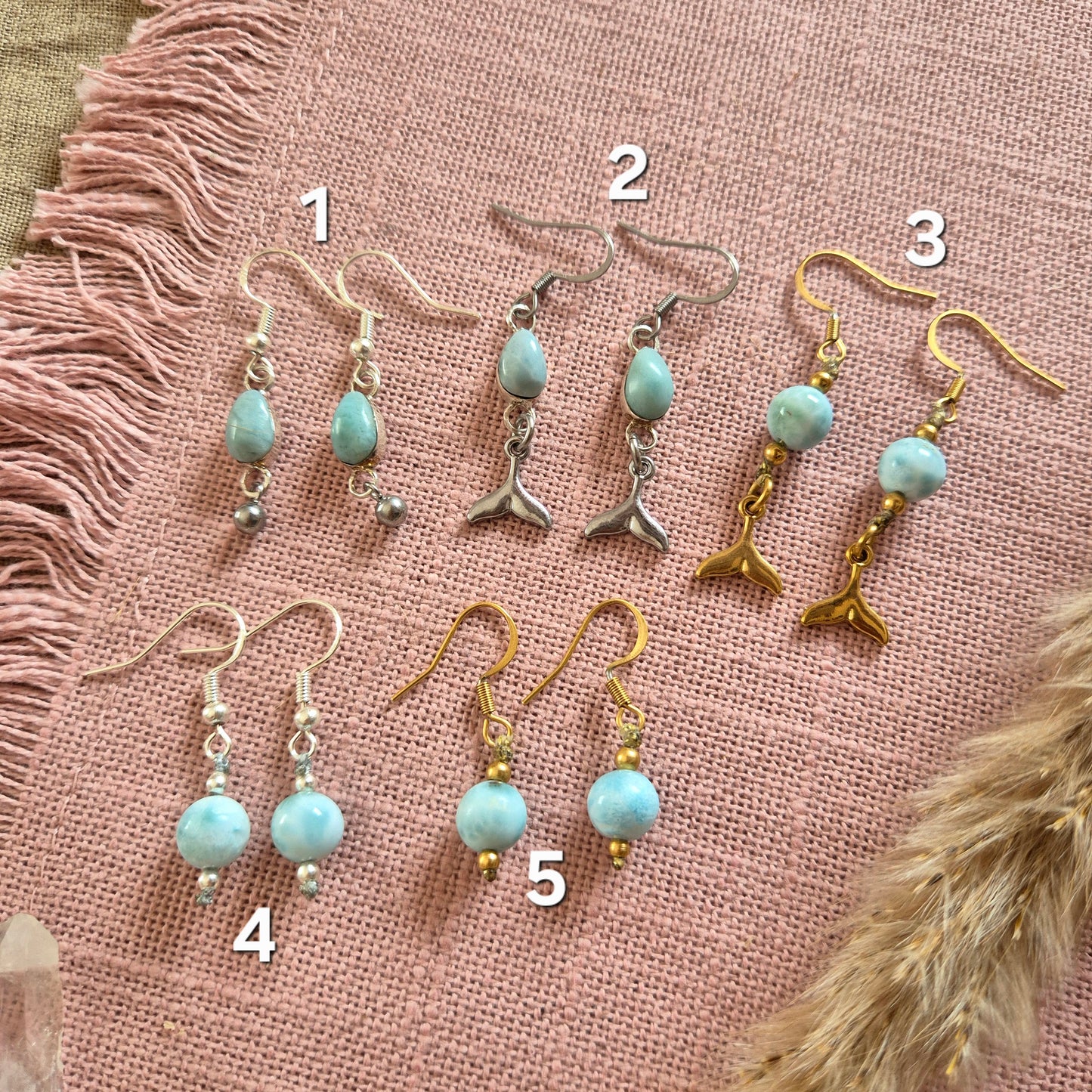 LARIMAR Ohrringe an Ohrhaken