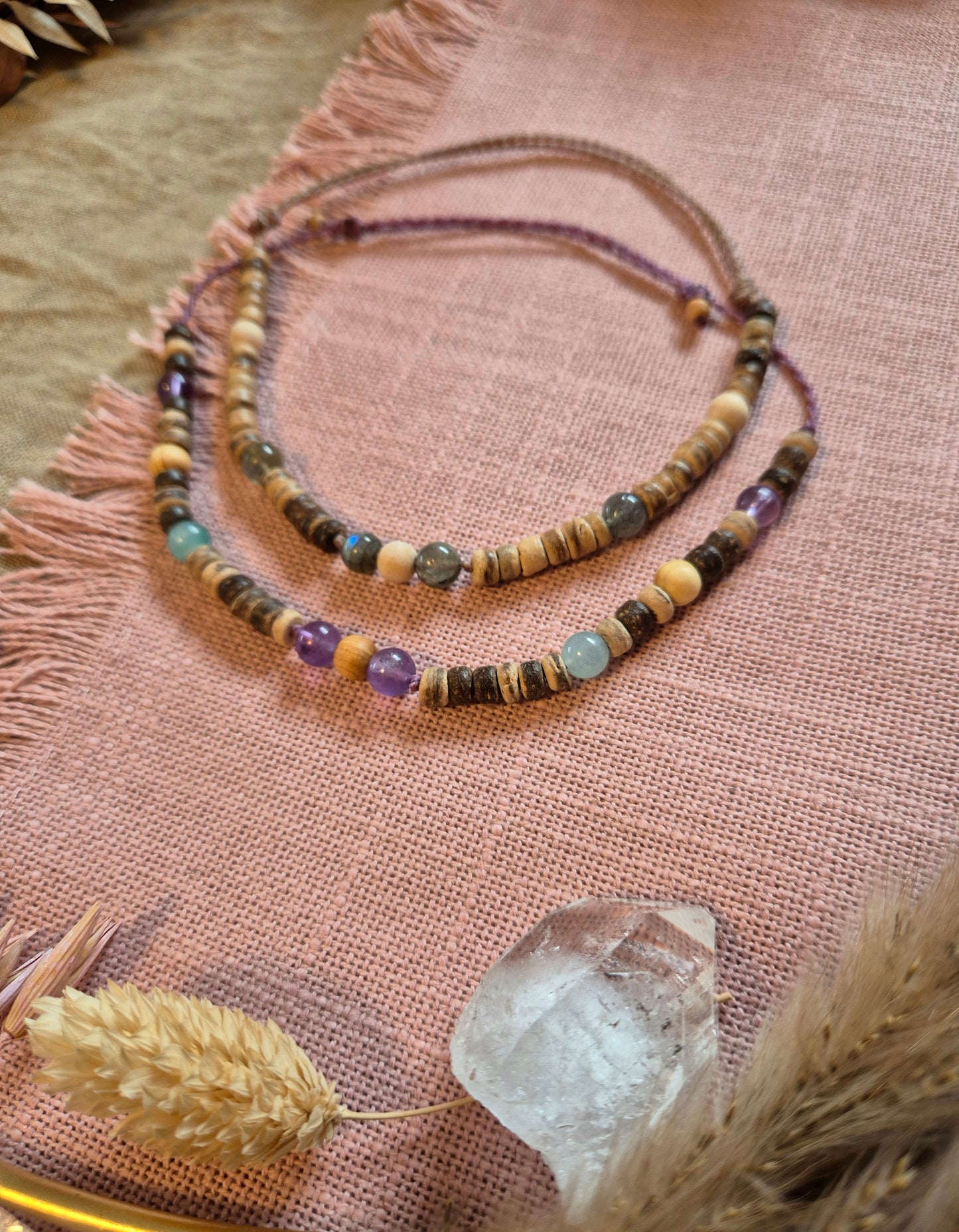 GESTALTE DEIN UNIKAT -Body Diffuser Fußband oder Armband mit Kokos und Zedernholzperlen
