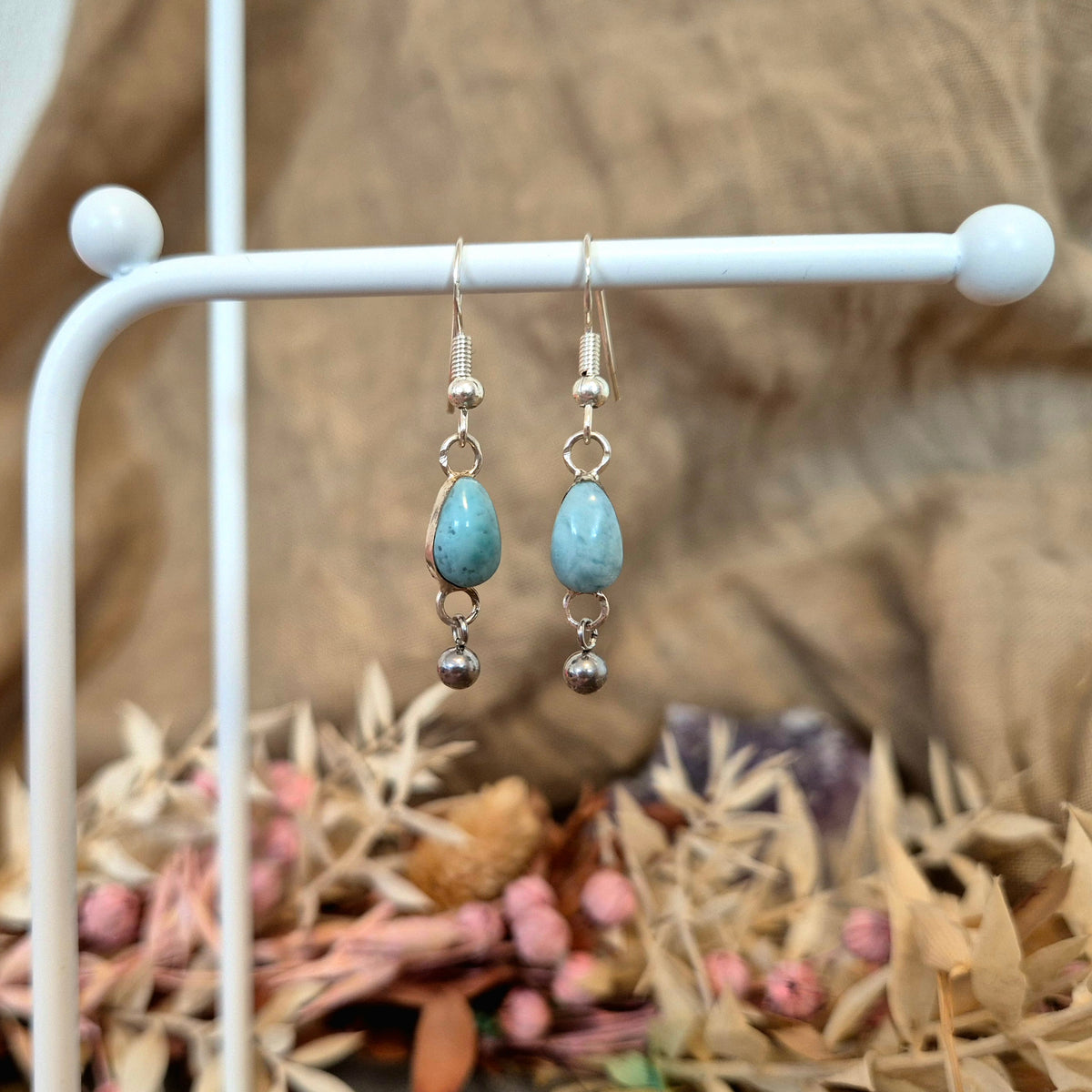 LARIMAR Ohrringe an Ohrhaken