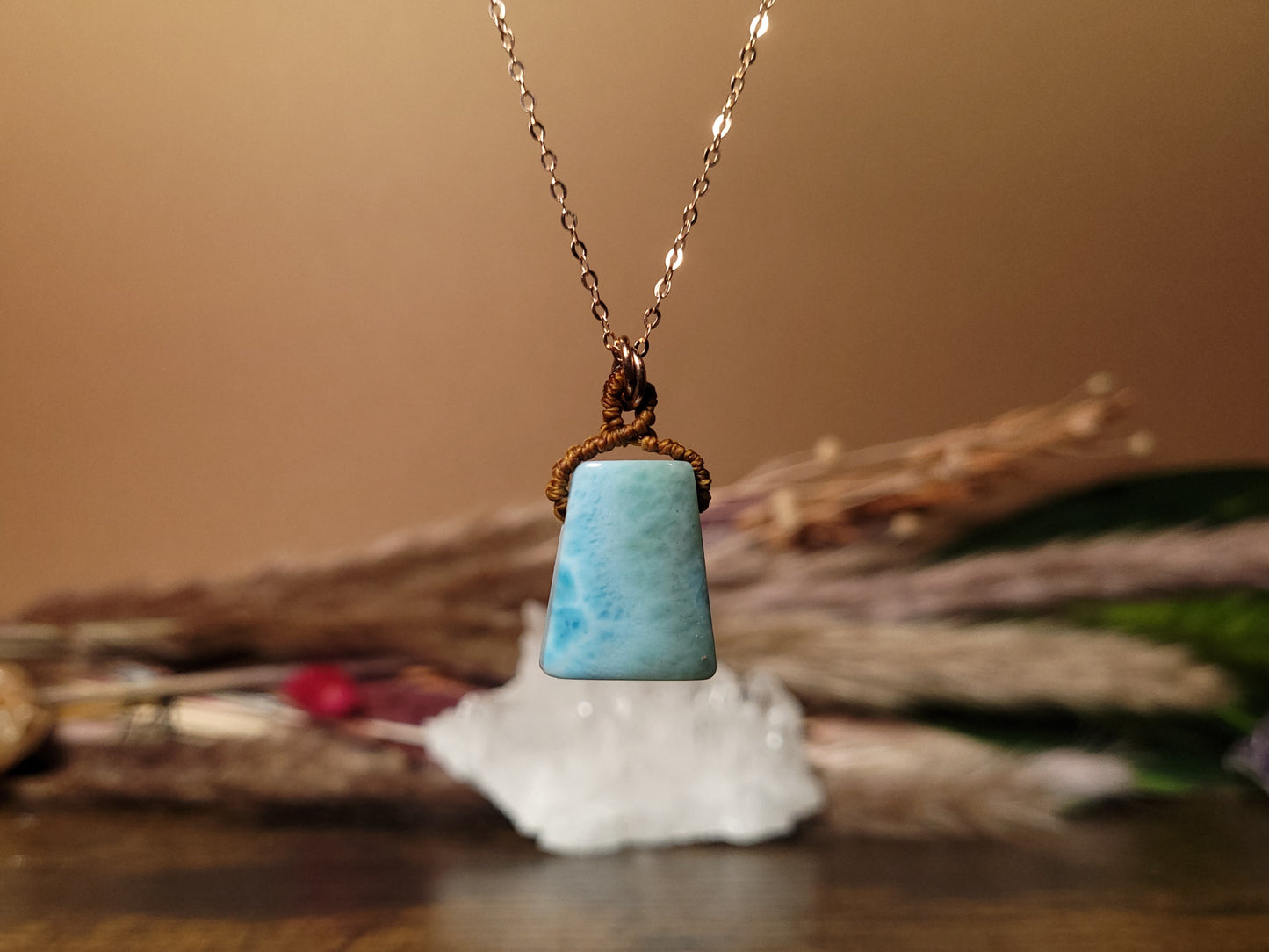 LIEBESLICHT-Larimar-Kette Roségold