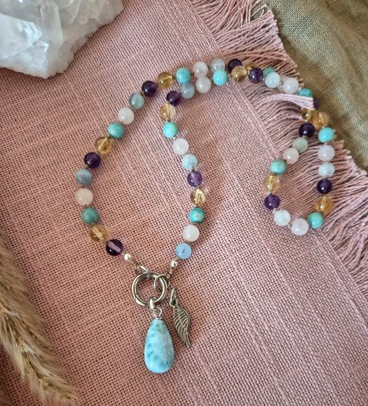 SPECIAL EDITION - KRAFTVOLLER NEUSTART mit Larimar- Mix & Match Lieblings-Kette -Die wandelbare Mix & Match Kette mit Wechselkarabiner und austauschbaren Charms.